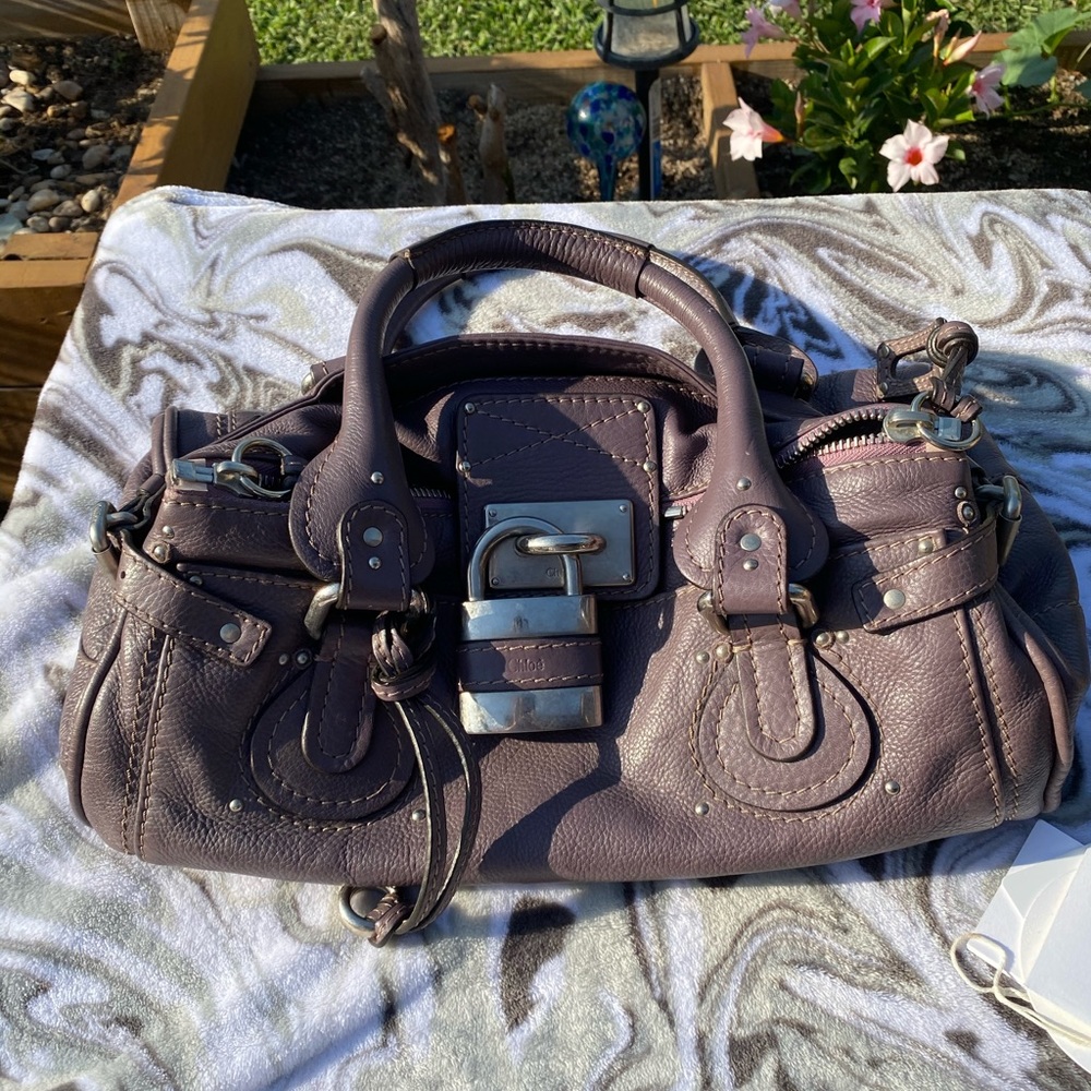 Chloe Hand Bag Paddington Purple Leather